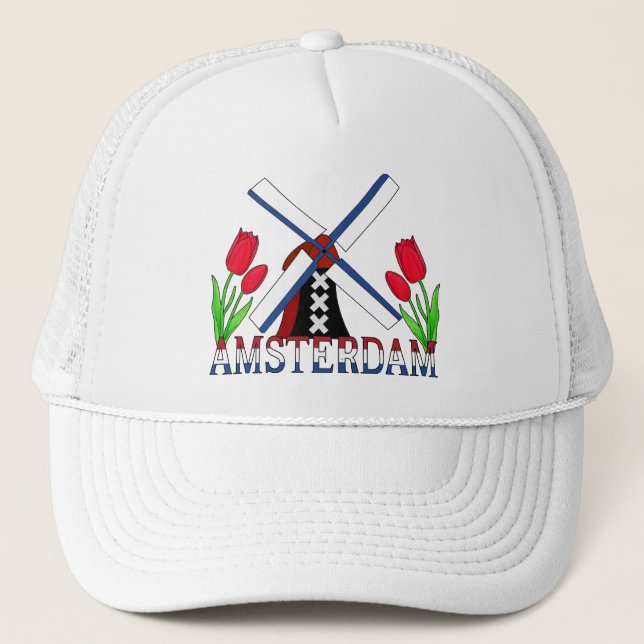 Gorra De Camionero Molino de viento de Amsterdam (Anverso)
