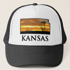 Gorra De Camionero Molino de viento de la granja de Kansas