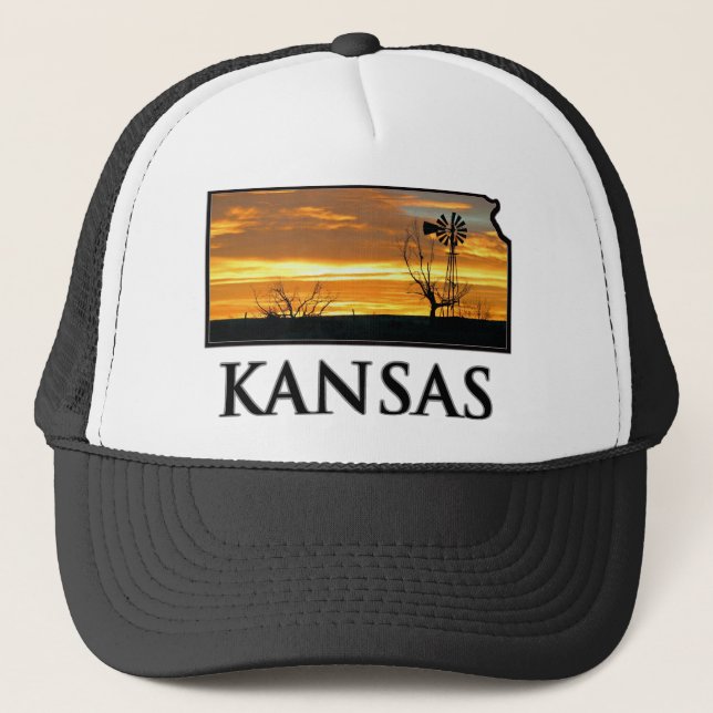 Gorra De Camionero Molino de viento de la granja de Kansas (Anverso)