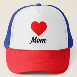 Gorra De Camionero Mom - Classic Red Heart Typography