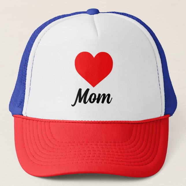 Gorra De Camionero Mom - Classic Red Heart Typography (Anverso)