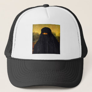 Gorra De Camionero Mona Lisa oculta detrás de Burqa