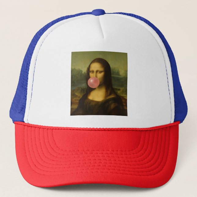 Gorra De Camionero Mona Lisa Soplando Goma Rosa (Anverso)
