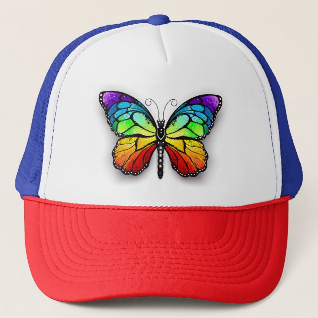 Gorra De Camionero Monarca de mariposa arco iris (Anverso)