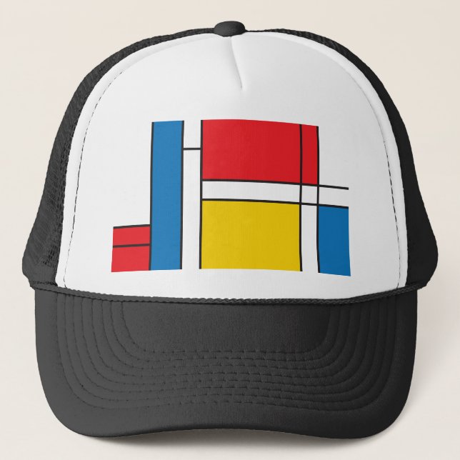 Gorra De Camionero Mondrian moderno inspiró el modelo gráfico (Anverso)