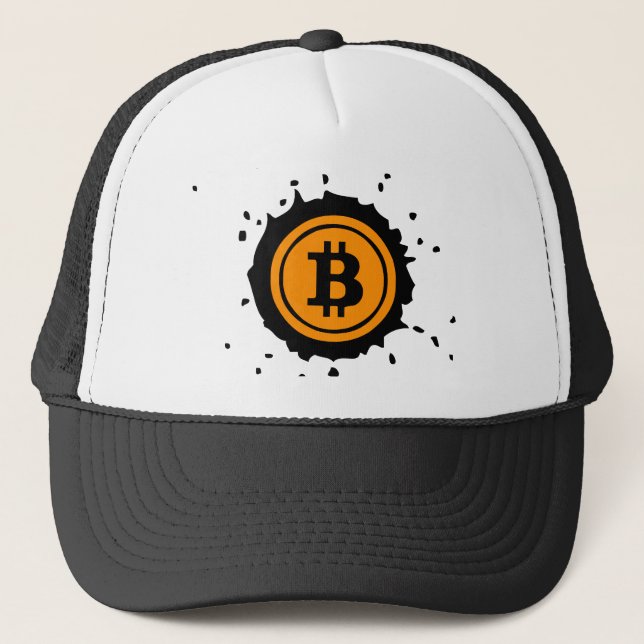 Gorra De Camionero Moneda criptográfica del logotipo de Bitcoin (Anverso)