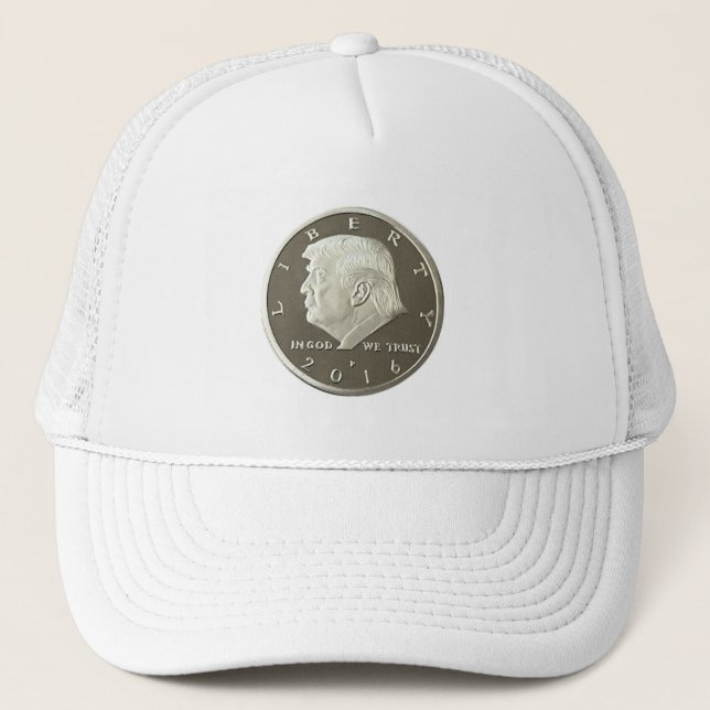 Gorra De Camionero Moneda de Donald Trump Eagle plateado (Anverso)