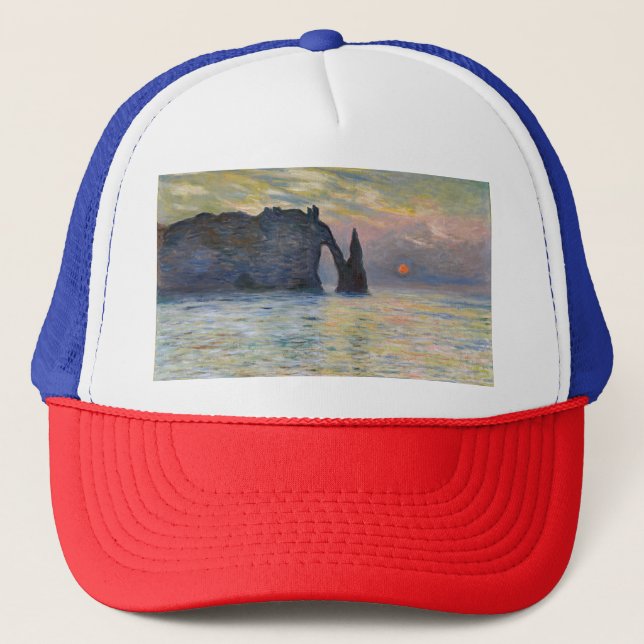 Gorra De Camionero Monet - Manneport, acantilado en Etretat, Sunset (Anverso)