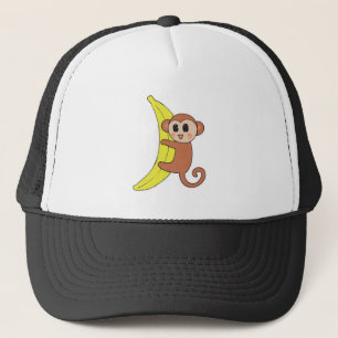 Gorra De Camionero mono bebé lindo en banana