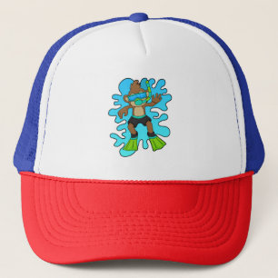 Gorra De Camionero Mono como buceador con Snorkel
