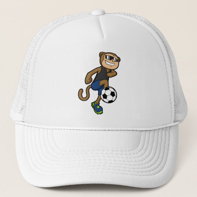 Gorra De Camionero Mono como jugador de fútbol en el fútbol (Anverso)