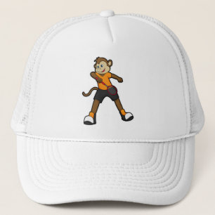 Gorra De Camionero Mono como jugador de tenis con raqueta de tenis