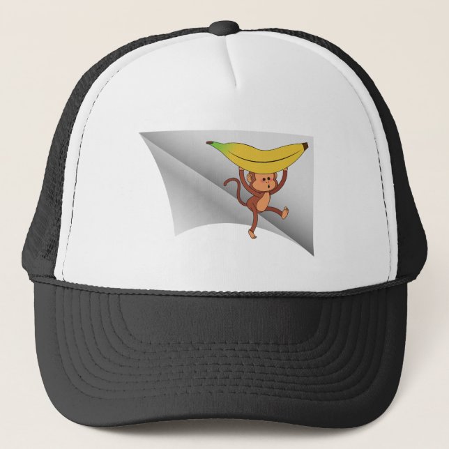Gorra De Camionero mono con banana bajo el parche (Anverso)