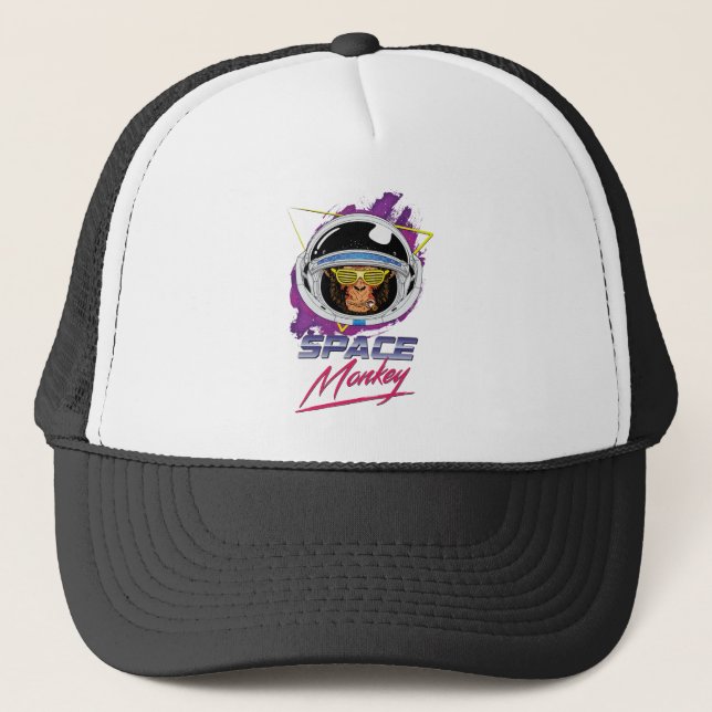 Gorra De Camionero Mono del espacio retro (Anverso)
