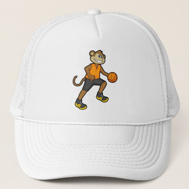 Gorra De Camionero Mono en el baloncesto (Anverso)