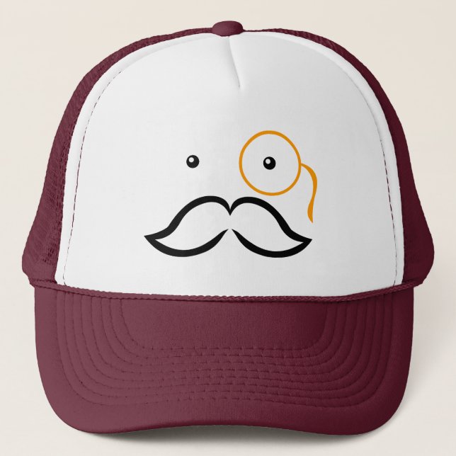 Gorra De Camionero Monocle y Mustache (Anverso)