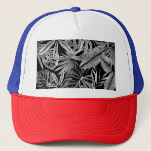 Gorra De Camionero Monocromo Tropical, Acuarela Sale Textura.