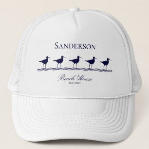 Gorra De Camionero Monogram Beach house azul marino Sandpipers béisbo