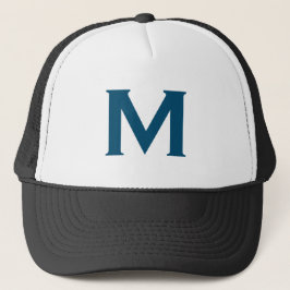 Gorra De Camionero Monogram Modern Simple Classic Blue