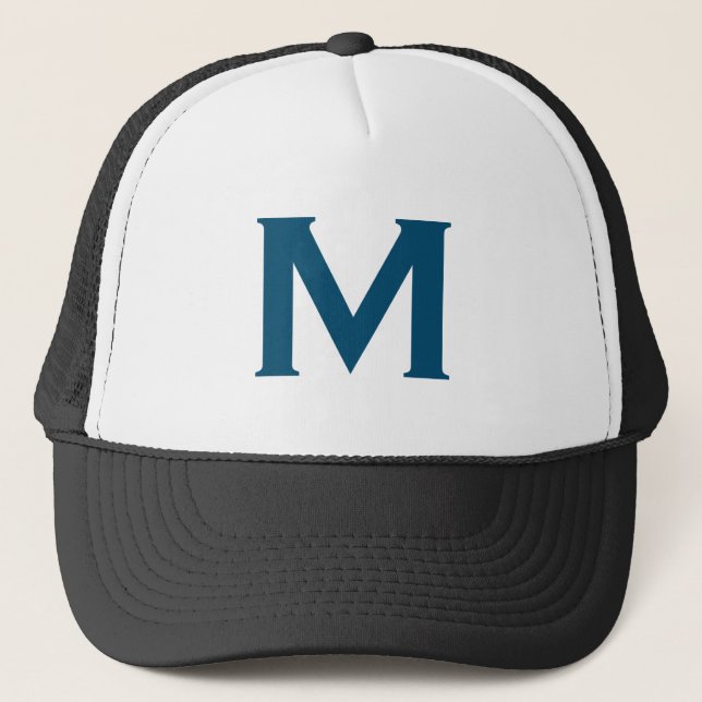 Gorra De Camionero Monogram Modern Simple Classic Blue (Anverso)