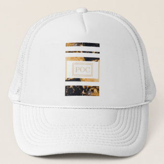 Gorra De Camionero Monograma abstracto de oro azul oscuro