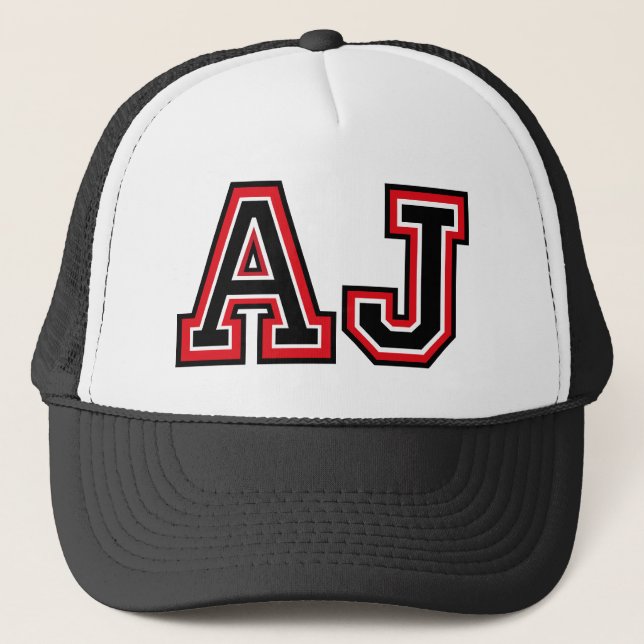 Gorra De Camionero Monograma "AJ" (Anverso)