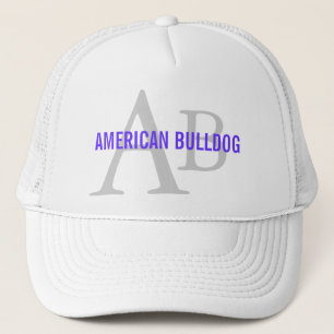 Gorra De Camionero Monograma americano de la raza del bulldog