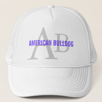 Gorra De Camionero Monograma americano de la raza del bulldog