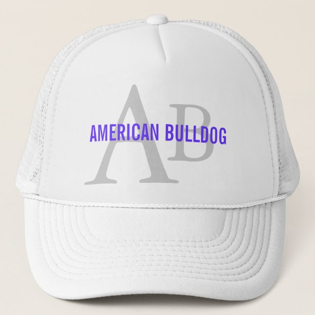 Gorra De Camionero Monograma americano de la raza del bulldog (Anverso)