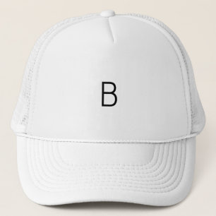 Gorra De Camionero Monograma B del Personalizado blanco y blanco o in