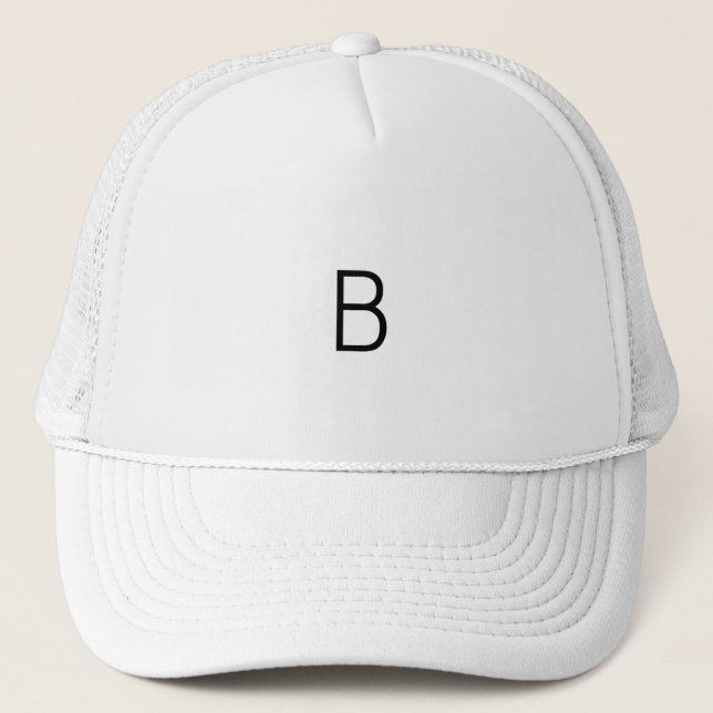 Gorra De Camionero Monograma B del Personalizado blanco y blanco o in (Anverso)