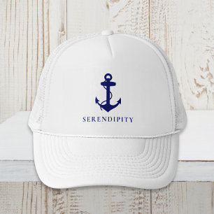 Gorra De Camionero Monograma clásico de anclaje de barco
