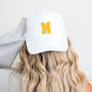 Gorra De Camionero Monograma colegiado amarillo