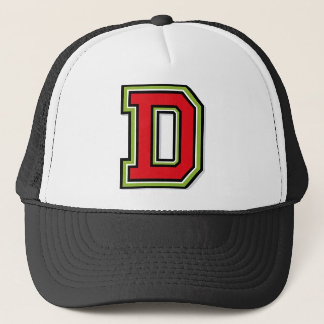 Gorra De Camionero Monograma "D" inicial (Anverso)
