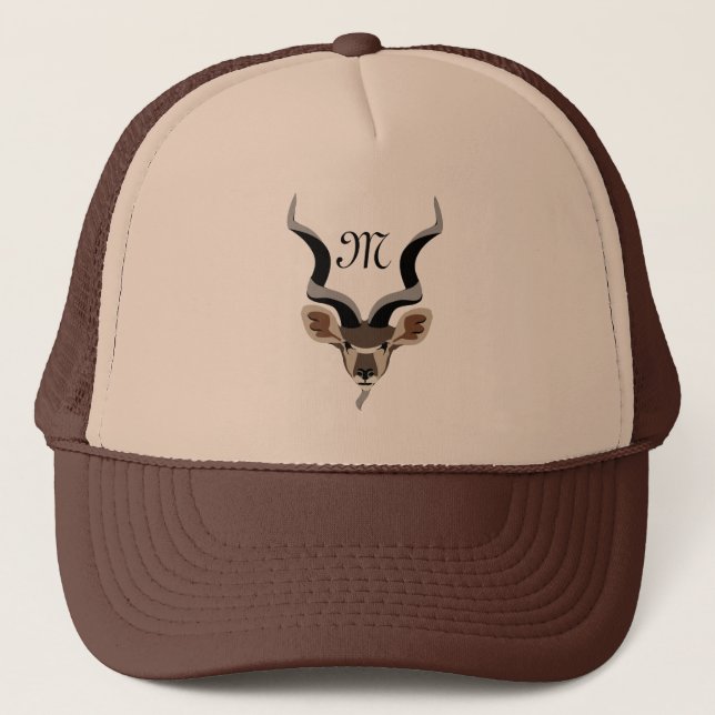 Gorra De Camionero Monograma de Antelope del Gran Kudu (Anverso)