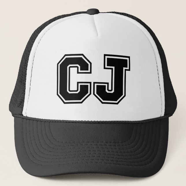 Gorra De Camionero Monograma de "CJ" (Anverso)
