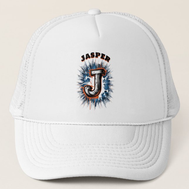 Gorra De Camionero Monograma de graffiti urbano "J" Personalizable (Anverso)