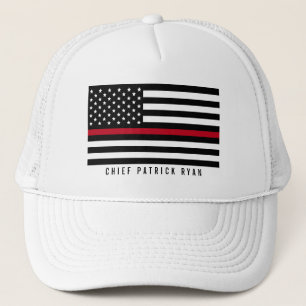 Gorra De Camionero Monograma de la bandera estadounidense del bombero