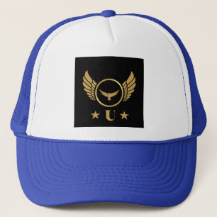 Gorra De Camionero Monograma de la cápsula de la imagen del águila de