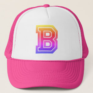 Gorra De Camionero Monograma de la letra arco iris 'B'