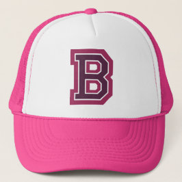 Gorra De Camionero Monograma de la letra rosa 'B'