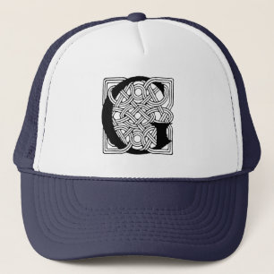 Gorra De Camionero Monograma de letra G con nudo celta vintage