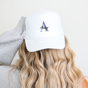 Gorra De Camionero Monograma de moda con superposición de nombres de 
