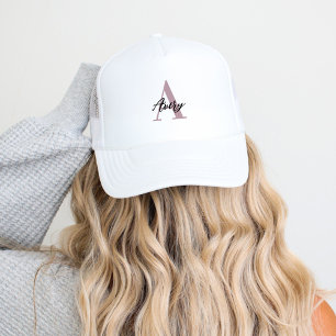 Gorra De Camionero Monograma de moda con superposición de nombres de 