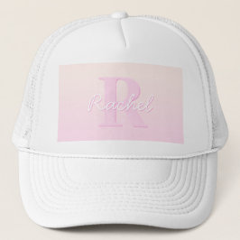 Gorra De Camionero Monograma de Personalizable corto | Ombre rosa y r