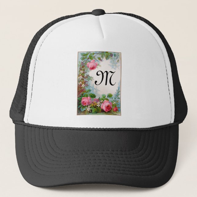 Gorra De Camionero MONOGRAMA DE rosas Y JASMINES (Anverso)