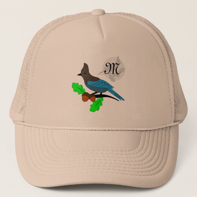 Gorra De Camionero Monograma de Steller Blue Jay (Anverso)
