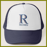 Gorra De Camionero Monograma de tres capas personalizado con nombre<br><div class="desc">UNA CAPA ÚNICA DEL MONOGRAMA. Vean de cerca y verán tres colores, lo que le da la sensación de profundidad. Personalizado adicionalmente con el nombre. Idea especial para un regalo o para que lo disfrutes por ti mismo. Si tiene alguna pregunta de diseño o una solicitud especial, por favor envíe...</div>