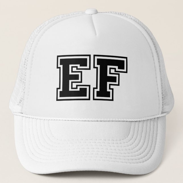 Gorra De Camionero Monograma "EF" clásico (Anverso)