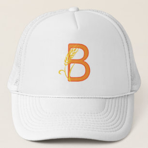 Gorra De Camionero Monograma floral de la letra mayúscula B